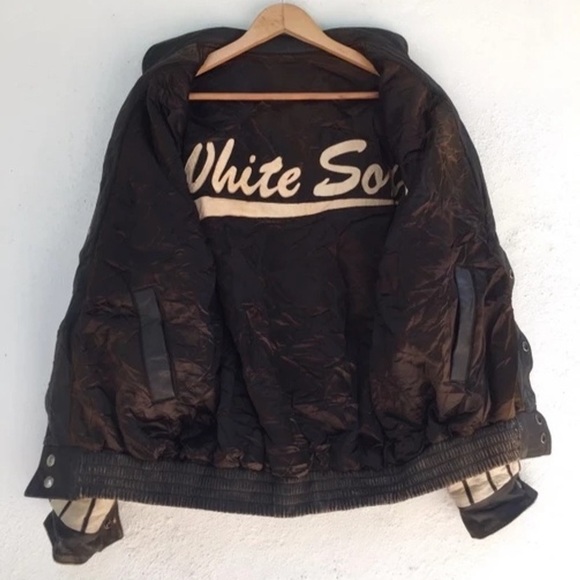 JEFF HAMILTON WHITE SOX REVERSIBLE LEATHER JACKET - Picture 3 of 8